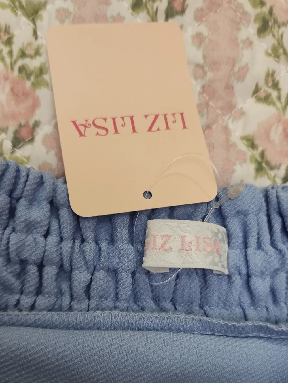 NWT LIZ LISA 🎀 Light Blue Floral Embroidered Lace Trim Bow Skater Skirt
